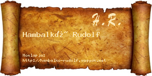 Hambalkó Rudolf névjegykártya
