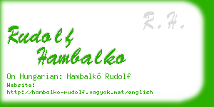 rudolf hambalko business card