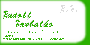 rudolf hambalko business card